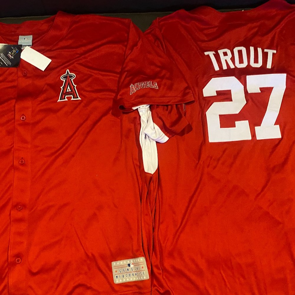 Majestic ANAHEIM ANGELS MIKE TROUT Big & Tall Men's JERSEY Sz 3X  New
